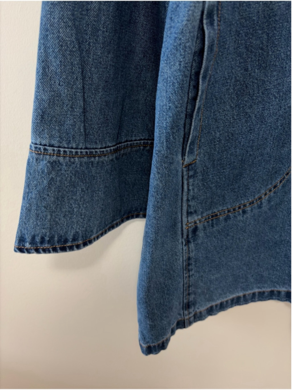 BLANK NYC Blue Denim Zip Front Mini Dress Western Cowboy Style Size M - Picture 4 of 9